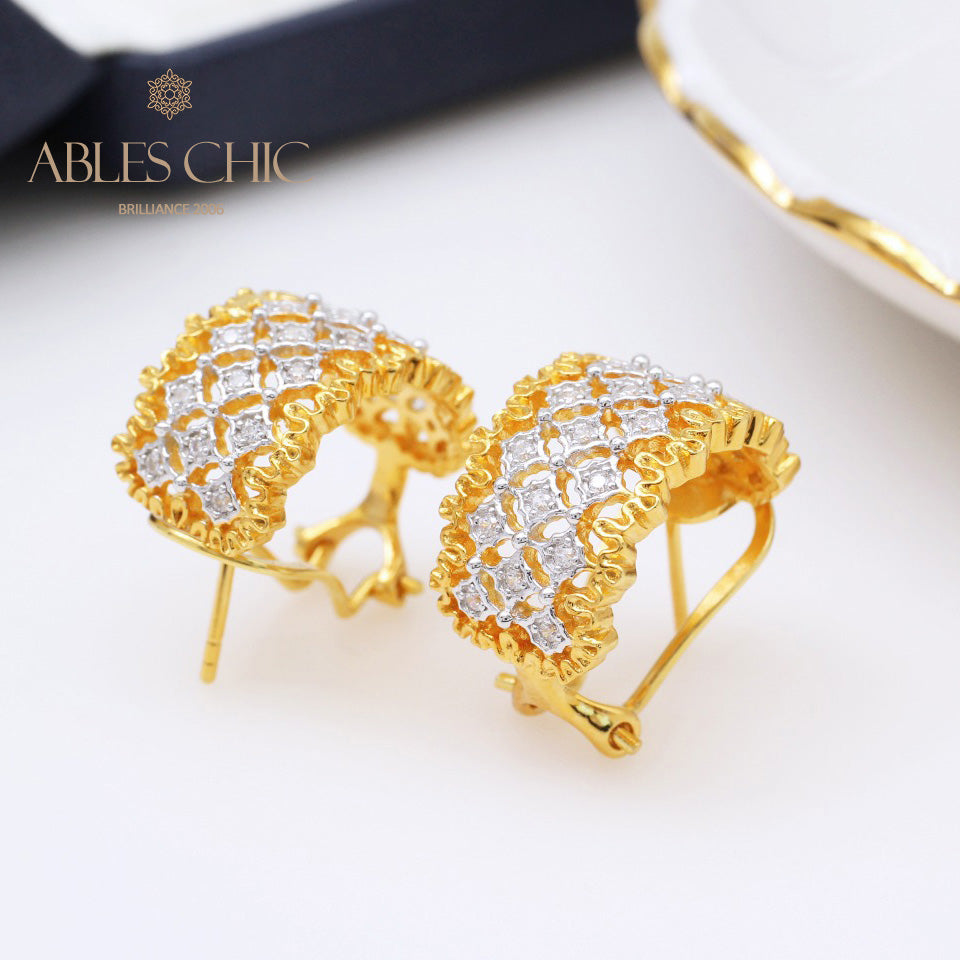 Airy Lace Honeycomb Earrings 5011