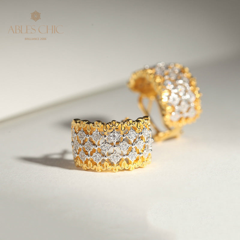 Airy Lace Honeycomb Earrings 5011