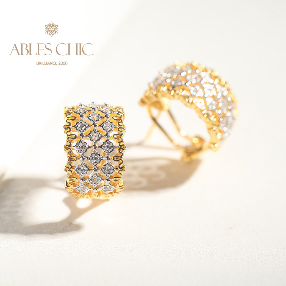 Airy Lace Honeycomb Earrings 5011