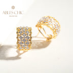 Airy Lace Honeycomb Earrings 5011