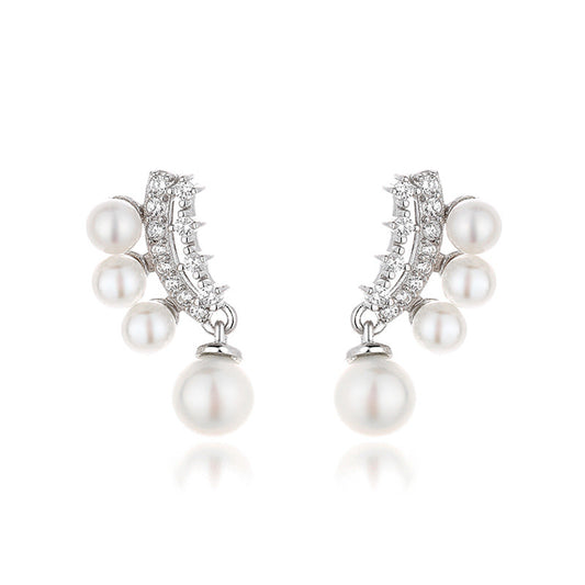 Pearls Floral Cluster Studs PE1037