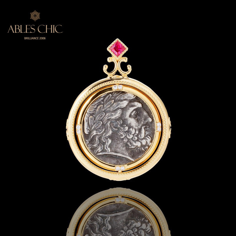 Antique Roman Coin Necklace 5780