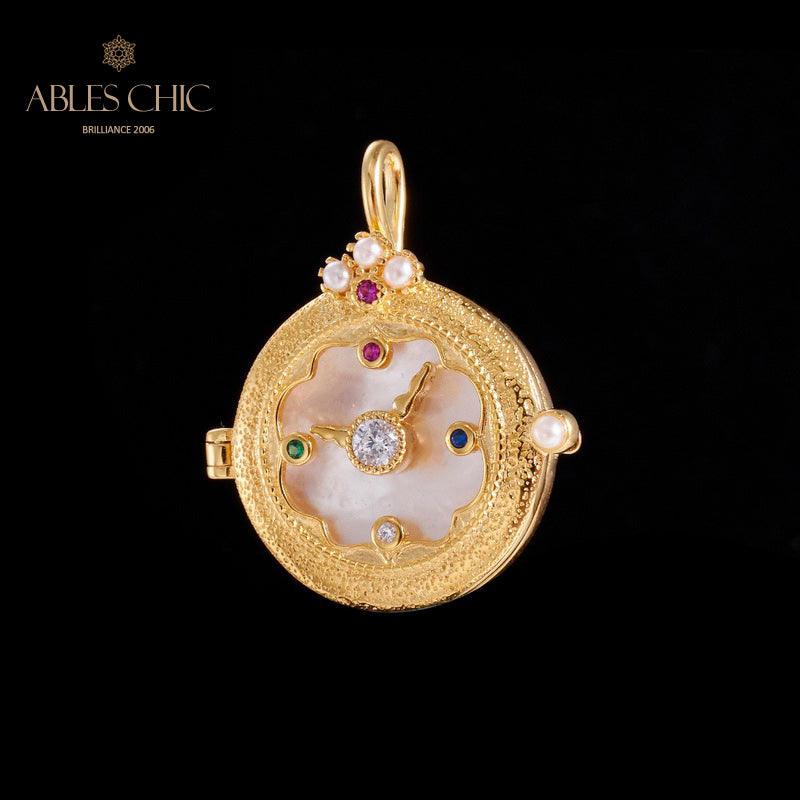 Pocket Watch Locket Necklace 5788