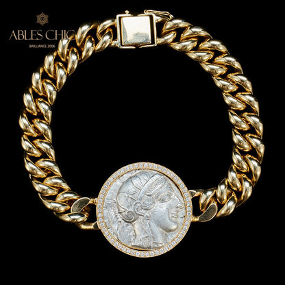 Greek Athena Flip Medallion Bracelet