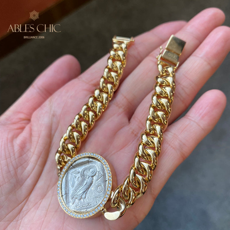 Greek Athena Flip Medallion Bracelet