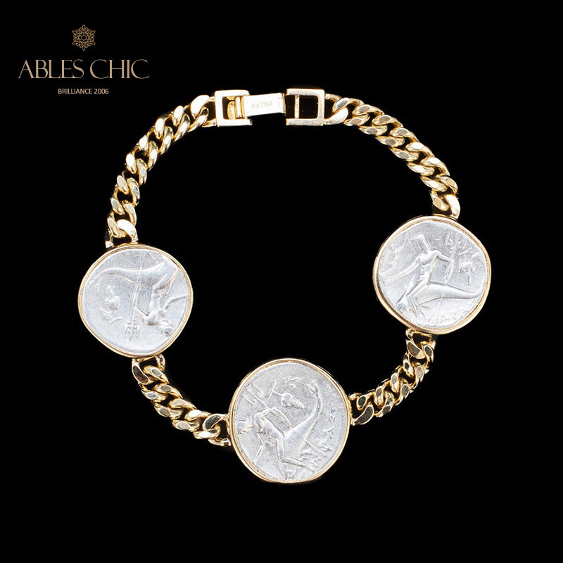 Byzantine Dolphin Lira Coins Bracelet