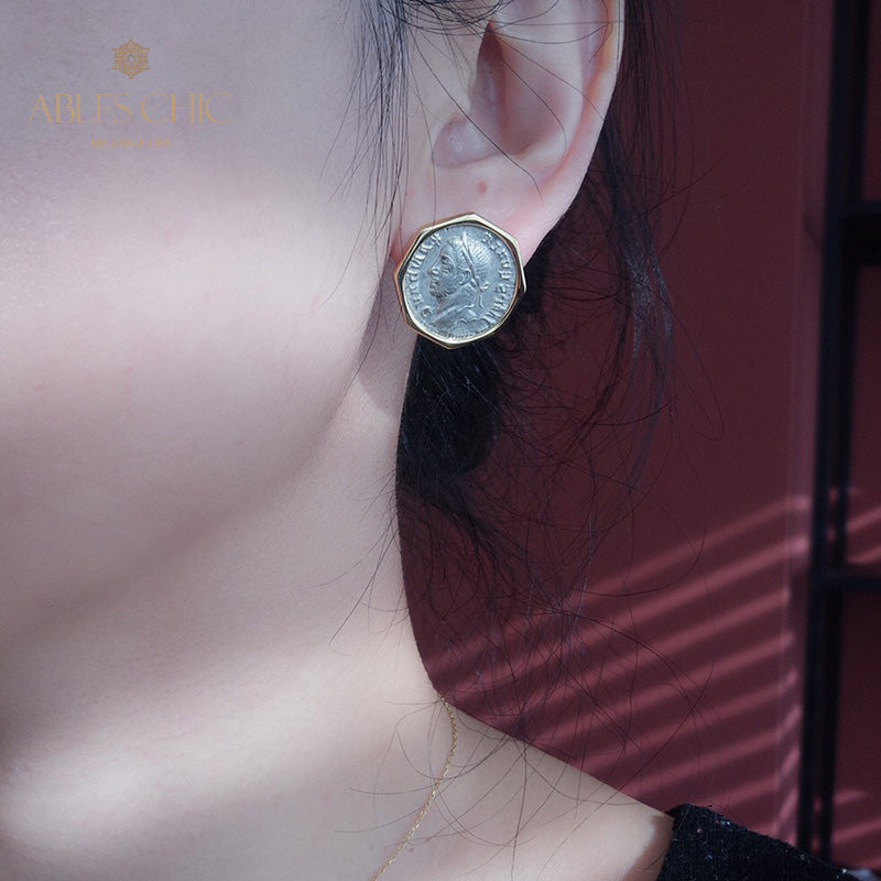 Goddess of Wisdom Medallion Earrings