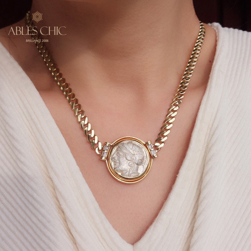 Byzantine Athena Coin Reversible Necklace