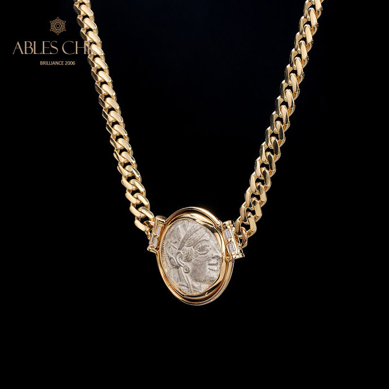 Byzantine Athena Coin Reversible Necklace