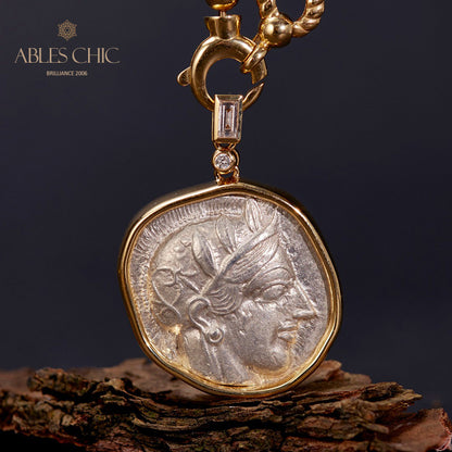 Ancient Lira Athena Coin Necklace