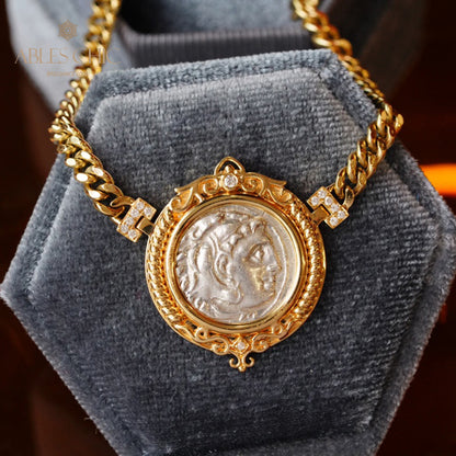 Byzantine Hercules Artifact Medallion Necklace