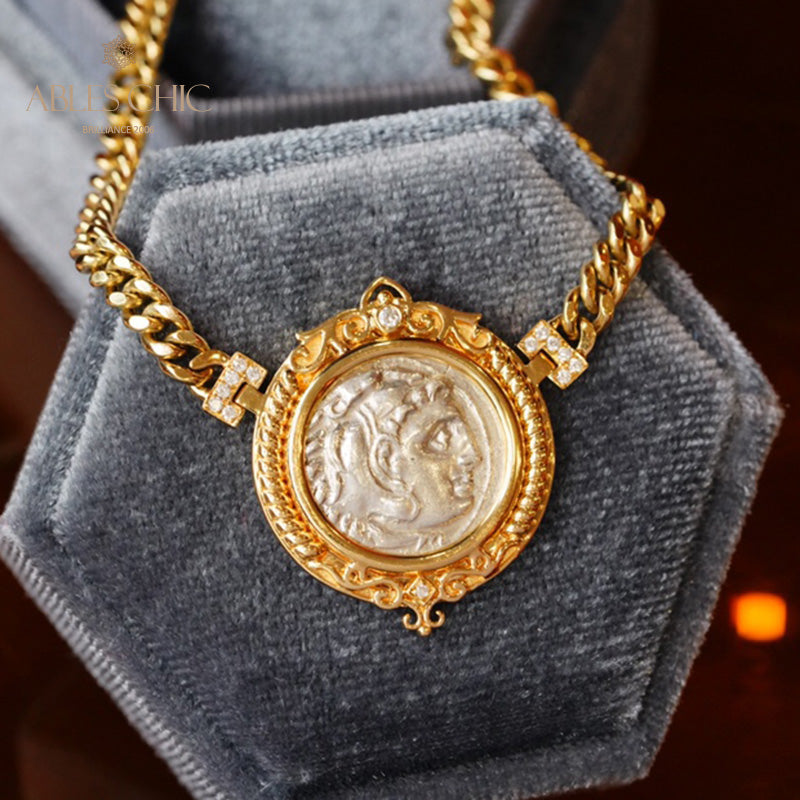 Byzantine Hercules Artifact Medallion Necklace