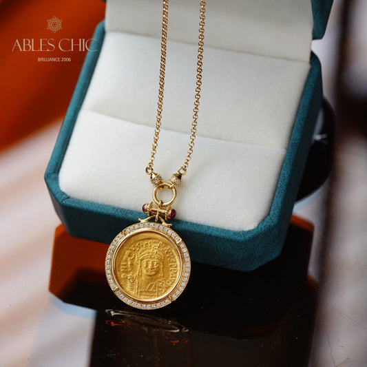 Gold Lira Emperor Coin Necklace