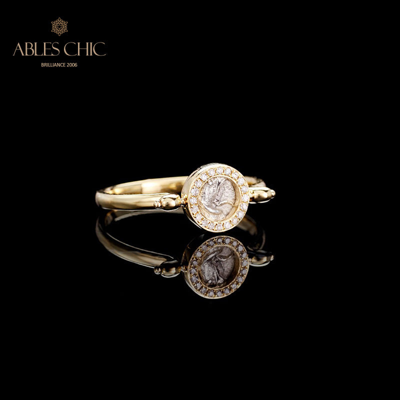 Ancient Silver Coin Ruby Ring