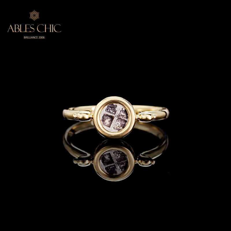 Ancient Silver Coin Ruby Ring