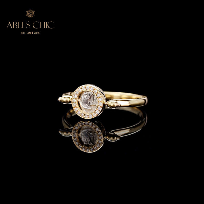 Ancient Silver Coin Ruby Ring