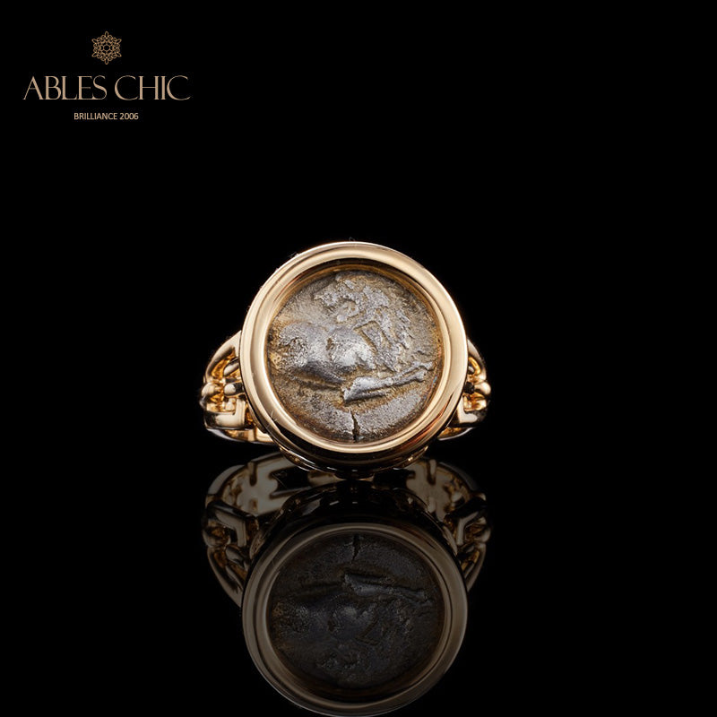 Roman Lion Coin Ring