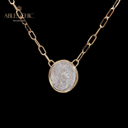 Byzantine Goddess Flip Coin Necklace