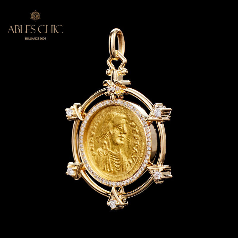 Byzantine Flipping Coin Pendant Only