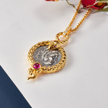 Byzantine Serpent Coin Necklace 6057