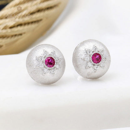 Dome Star Floral Earrings 5478