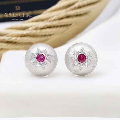 Boucles d'oreilles florales étoile dôme 5478