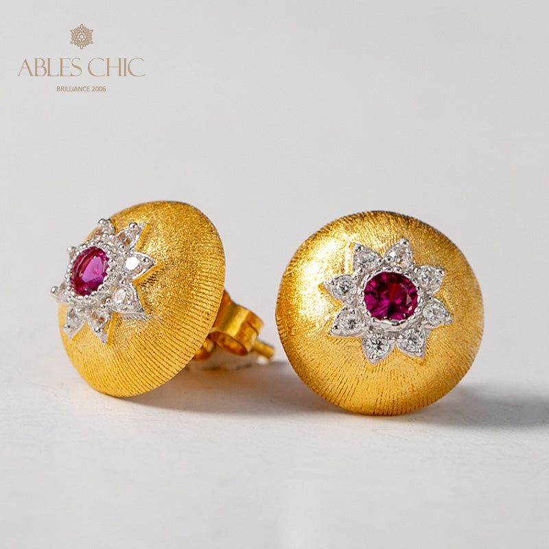 Dome Star Floral Earrings 5091