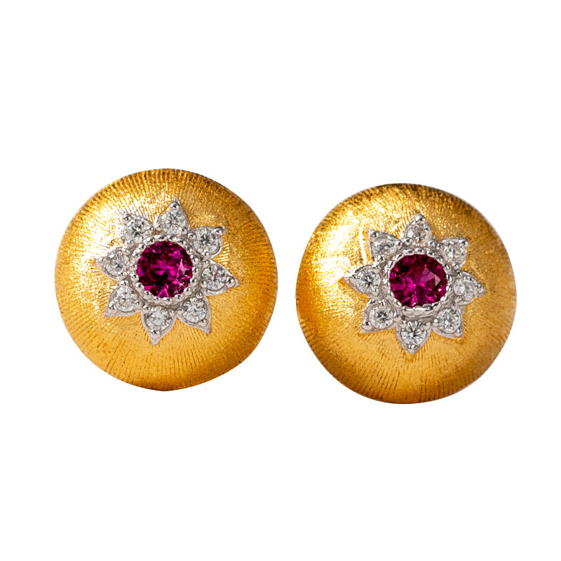 Dome Star Floral Earrings 5091