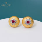 Dome Star Floral Earrings 5091