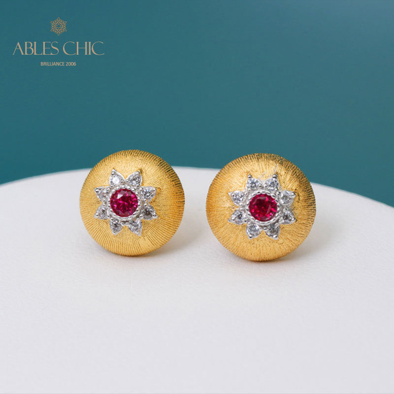 Dome Star Floral Earrings 5091