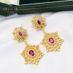 Floral Snowflake Chandelier Earrings 5654