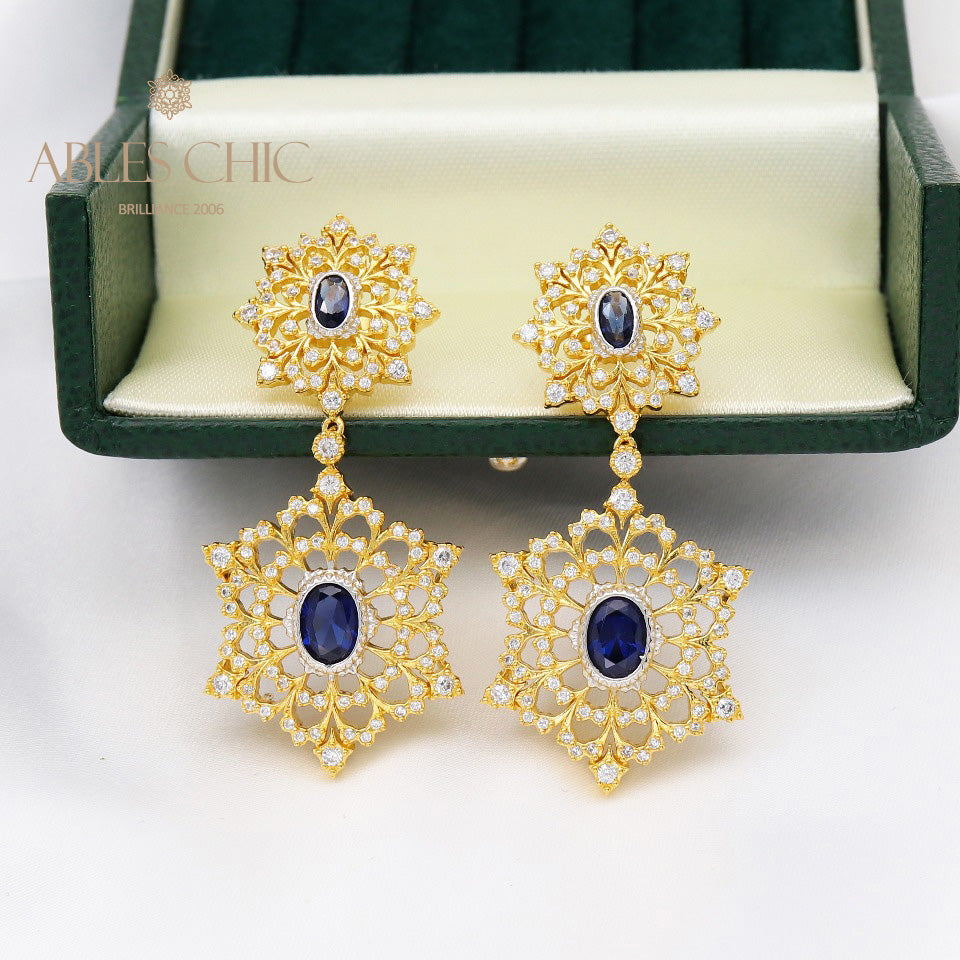 Floral Snowflake Chandelier Earrings 5654