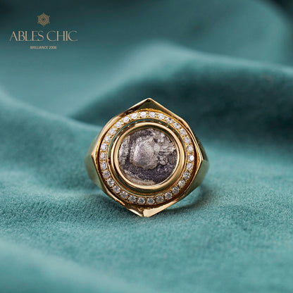 Greek Leo Lion Coin Ring