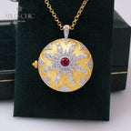 Ruby CZ Locket Pendant 5210
