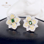 Emerald Clover Blossom Earrings 5150