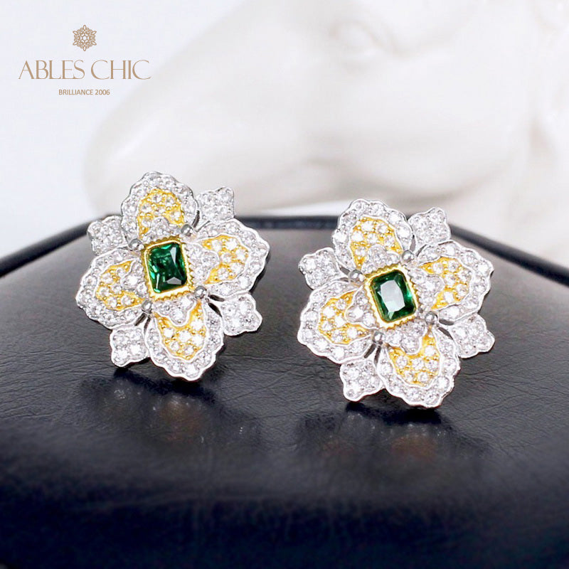 Emerald Clover Blossom Earrings 5150