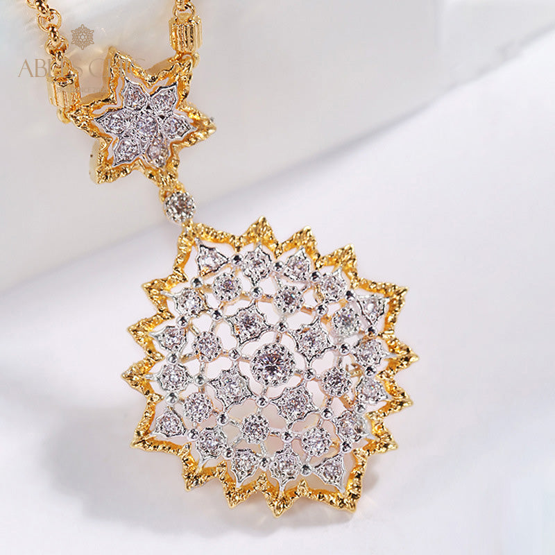 Honeycomb Filigree Starry Necklace 5007