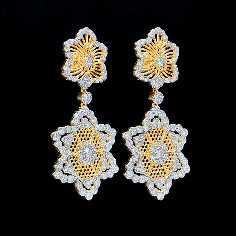 Paved Floral Eloquence Earrings 5907