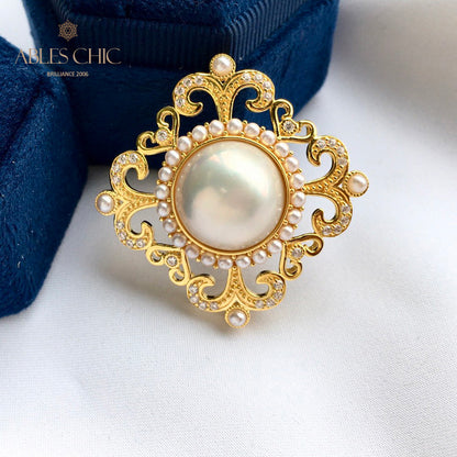 Mabe Pearl Filigree Halo Pendant 5821