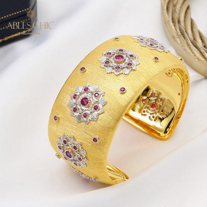 Bracelet large fleurs de rubis 5681