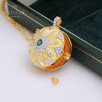 Ruby CZ Locket Pendant 5210