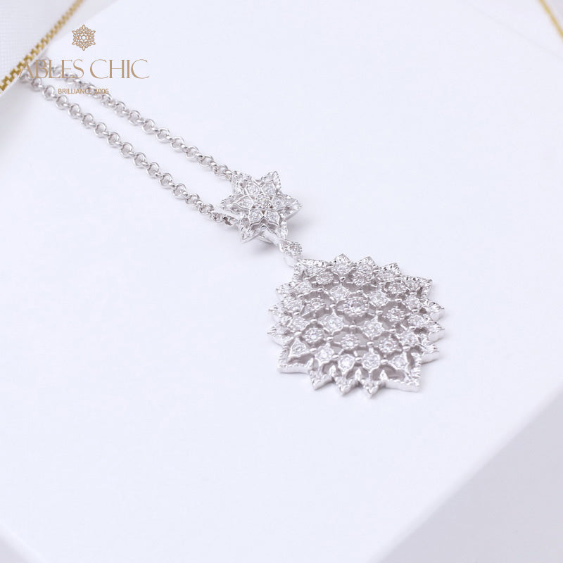 Honeycomb Filigree Starry Necklace 5007