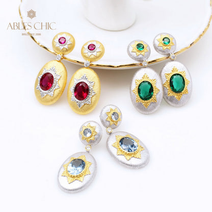Starry Silky Oval Drop Earrings 5468