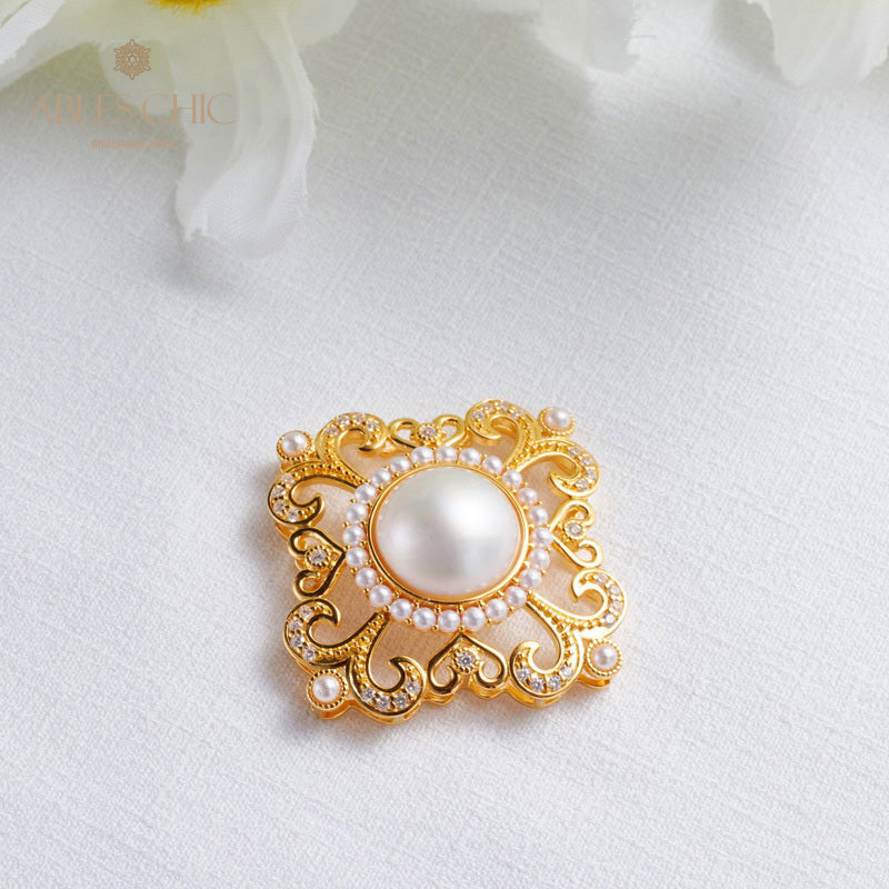 Mabe Pearl Filigree Halo Pendant 5821