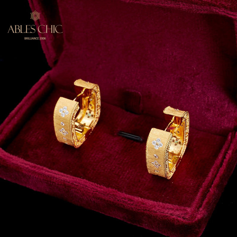 Zircon Clover Earrings 5773