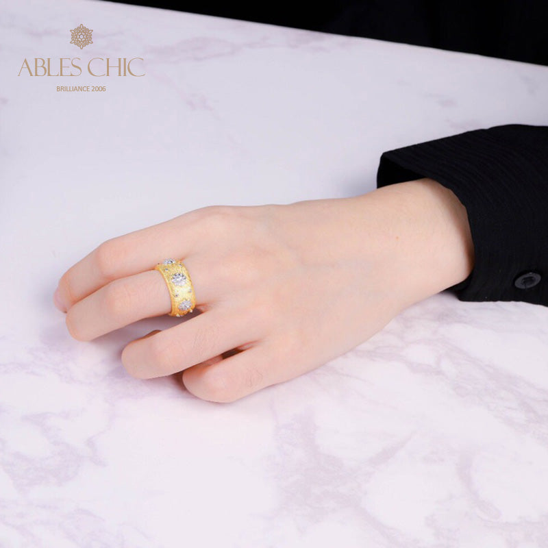 Starry Flowers Silky Open Ring 6374