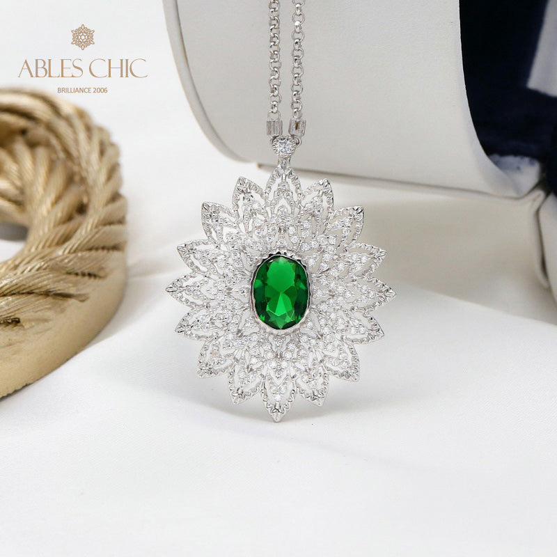 Starry Oval Blossom Necklace 5667