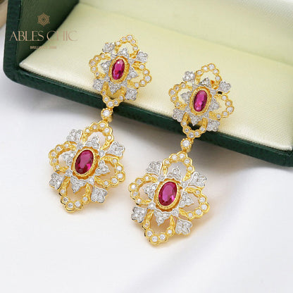 Refined Fretwork Clover Chandelier Earrings 5664