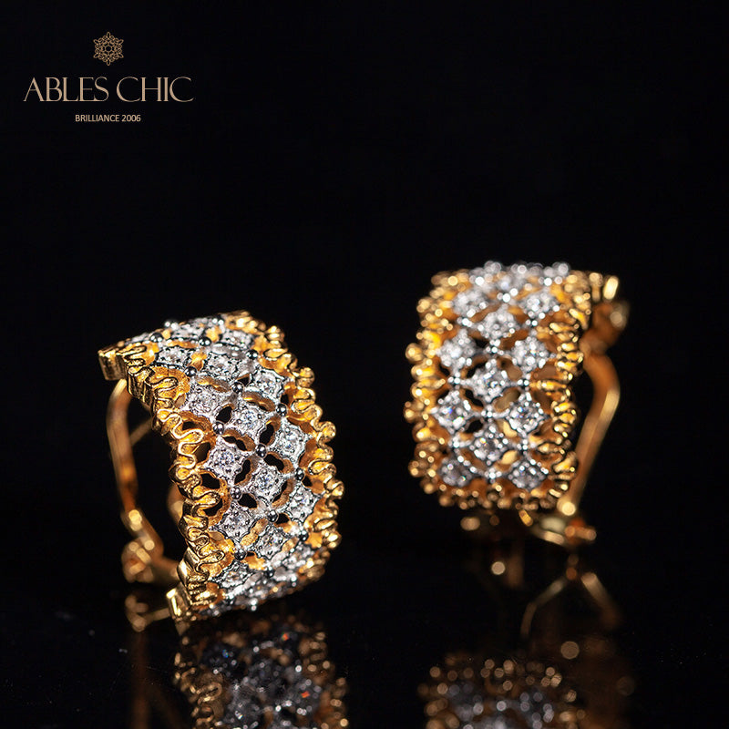 Airy Lace Honeycomb Earrings 5011