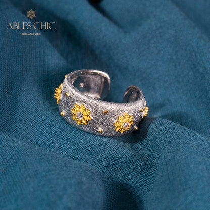 Starry Flowers Silky Open Ring 6374